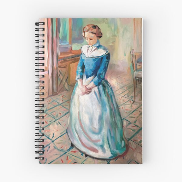 Item preview, French Interior Impressionist Painting – Woman in Blue Dress with Vintage French Decor designed and sold by CARRAANN.