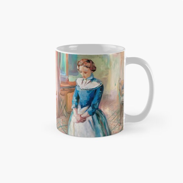 Item preview, French Interior Impressionist Painting – Woman in Blue Dress with Vintage French Decor designed and sold by CARRAANN.