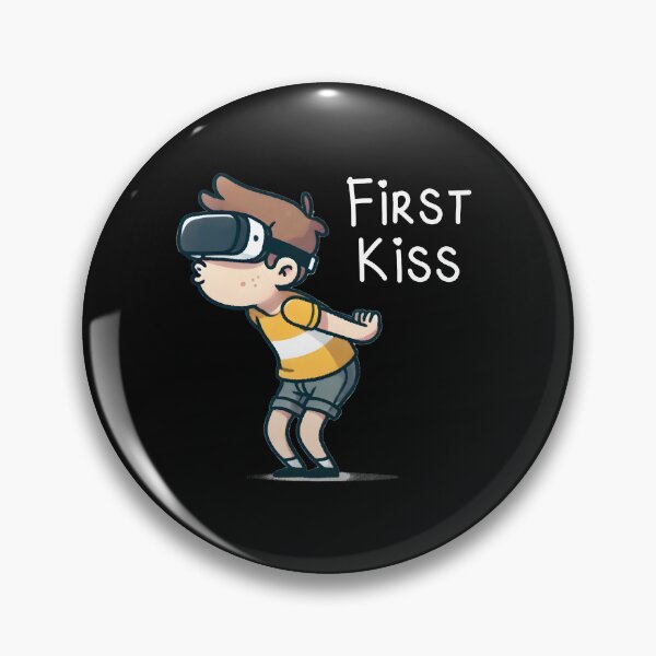 Item preview, First Kiss – Funny VR Gamer Cartoon, Geeky Boy Design designed and sold by eh-stuff.