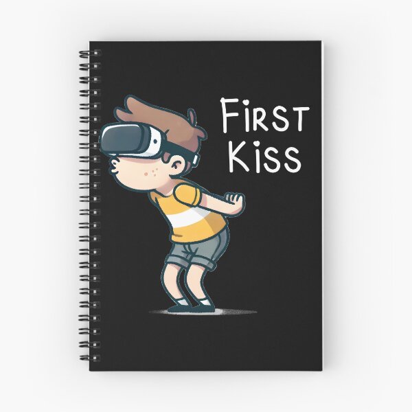 Item preview, First Kiss – Funny VR Gamer Cartoon, Geeky Boy Design designed and sold by eh-stuff.