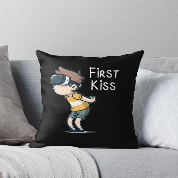 Item preview, First Kiss – Funny VR Gamer Cartoon, Geeky Boy Design designed and sold by eh-stuff.