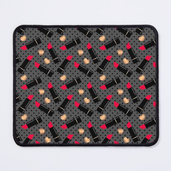 Item preview, Red lipstick and hearts on a retro polka dot background designed and sold by fuzzyfox.