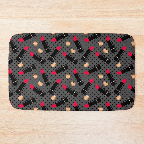 Item preview, Red lipstick and hearts on a retro polka dot background designed and sold by fuzzyfox.