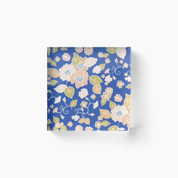 Item preview, Pastel Flowers on Royal Blue Repeat designed and sold by Sharon Schwalbe.