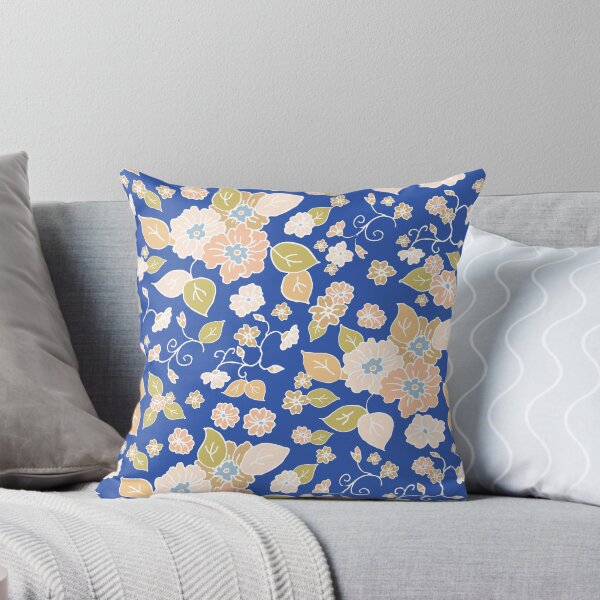 Item preview, Pastel Flowers on Royal Blue Repeat designed and sold by Sharon Schwalbe.