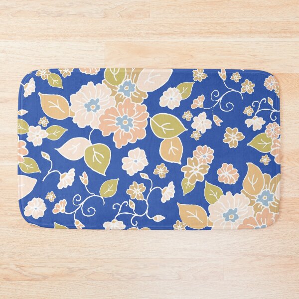 Item preview, Pastel Flowers on Royal Blue Repeat designed and sold by Sharon Schwalbe.