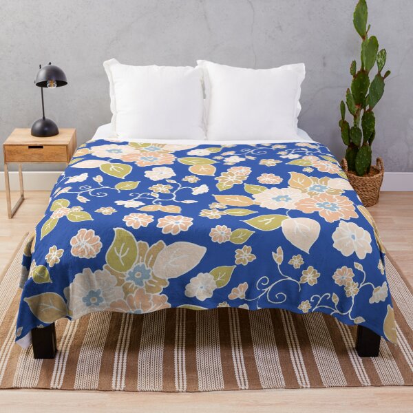Item preview, Pastel Flowers on Royal Blue Repeat designed and sold by Sharon Schwalbe.