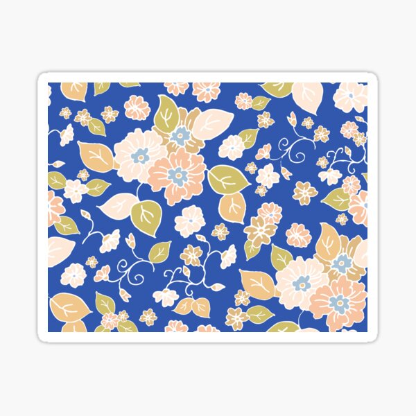 Item preview, Pastel Flowers on Royal Blue Repeat designed and sold by Sharon Schwalbe.