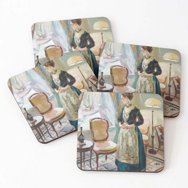 Item preview, French Interior Scene with Woman – Vintage Impressionist Style designed and sold by CARRAANN.