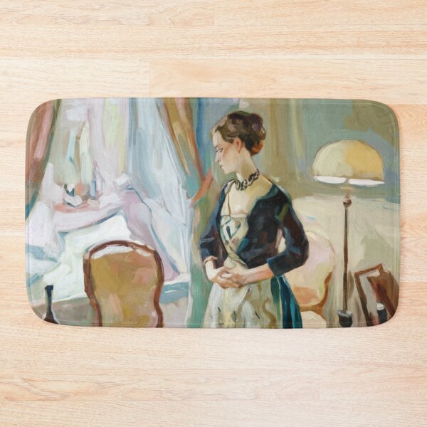 Item preview, French Interior Scene with Woman – Vintage Impressionist Style designed and sold by CARRAANN.