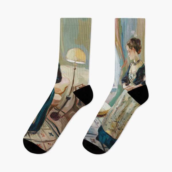 Item preview, French Interior Scene with Woman – Vintage Impressionist Style designed and sold by CARRAANN.