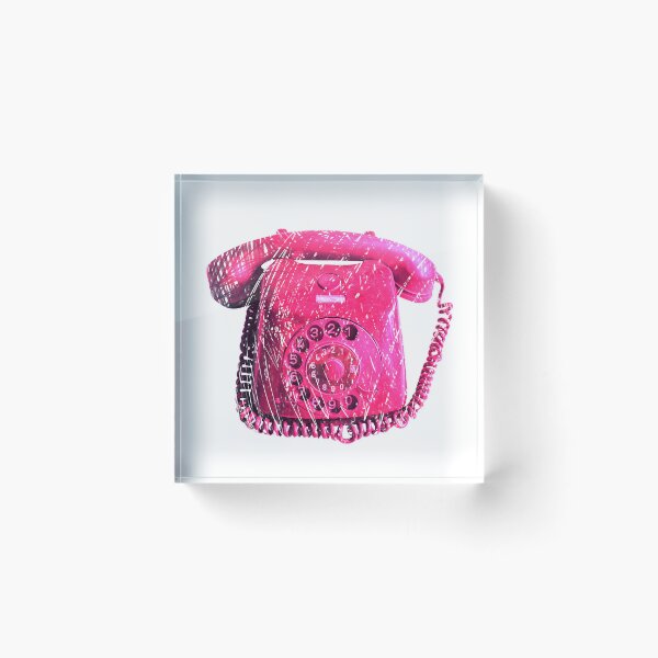 Item preview, Pink retro distressed dial phone designed and sold by suekieper.