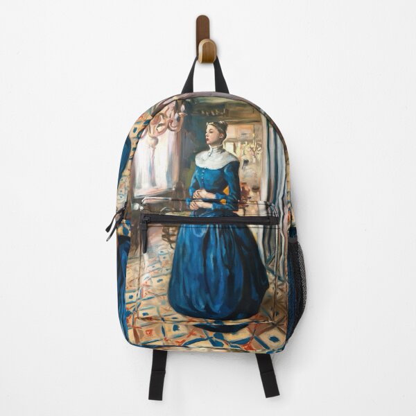 Item preview, Vintage French Lady Painting in Blue Dress | Degas Style Art Print designed and sold by CARRAANN.