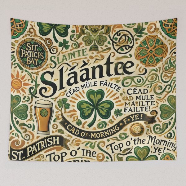 Item preview, Festive St. Patrick’s Day Celtic Typography Pattern designed and sold by Baharaby.