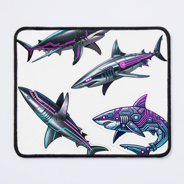 Item preview, Cyber shark stickers designed and sold by  Any Mood Designs.