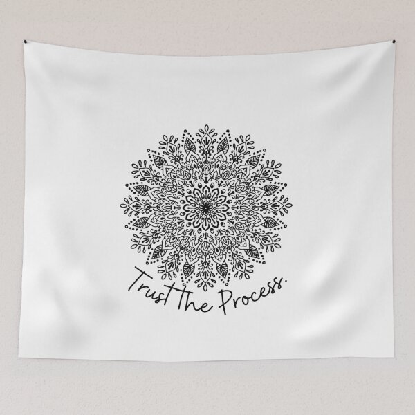 Item preview, Black Mandala - Trust the Process Inspirational Art designed and sold by cosmiccircles01.