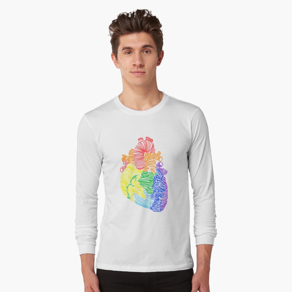 rainbow heart t shirt uk