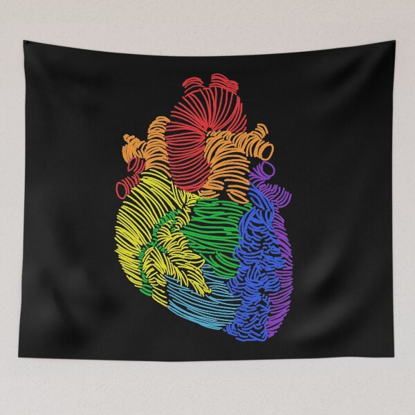 Item preview, Rainbow Anatomical Heart designed and sold by hinklepup.