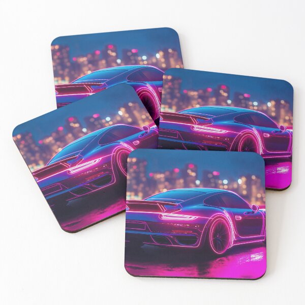 Item preview, Neon Sports Car City Skyline designed and sold by AdamesArtStudio.