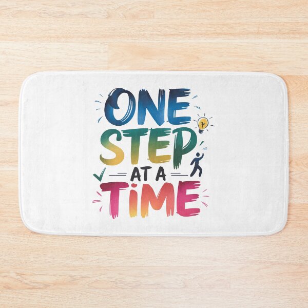 Item preview, One Step At A Time - Cute Watercolor Motivational Quotes designed and sold by RiceArtShop.
