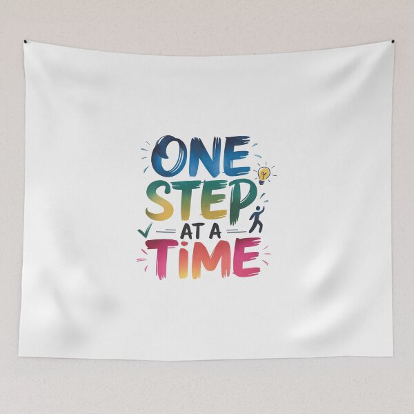 Item preview, One Step At A Time - Cute Watercolor Motivational Quotes designed and sold by RiceArtShop.