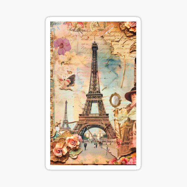 Antique Eiffel Tower scrapbook Sticker