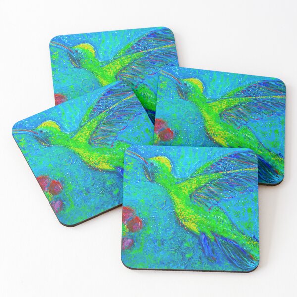 Item preview,  Puerto Rico Caribbean acrylic painting of hummingbird with flower designed and sold by EmevoliProducts.