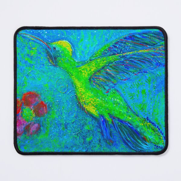 Item preview, Puerto Rico Caribbean acrylic painting of hummingbird with flower designed and sold by EmevoliProducts.