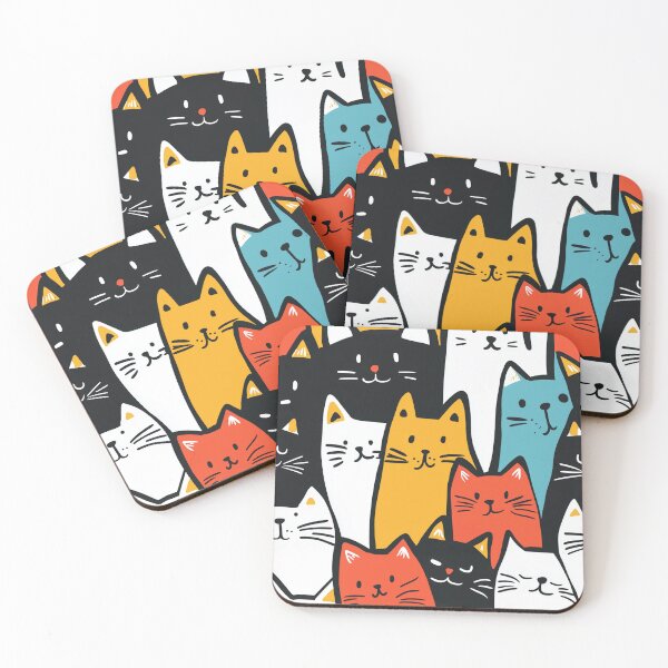 Item preview, Cartoon Cats Doodle Patterns designed and sold by Aelbrn.