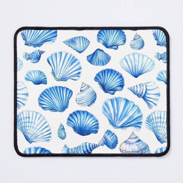 Item preview, Blue seashell seamless pattern background designed and sold by Emily Waters.