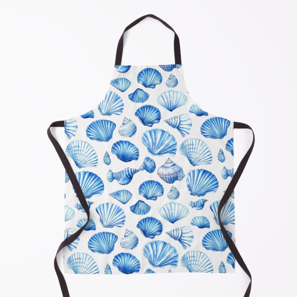 Item preview, Blue seashell seamless pattern background designed and sold by Emily Waters.