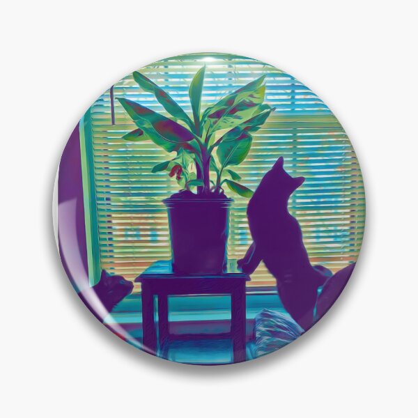 Item preview, 3 Cats silhouetted by window with banana tree  designed and sold by EmevoliProducts.