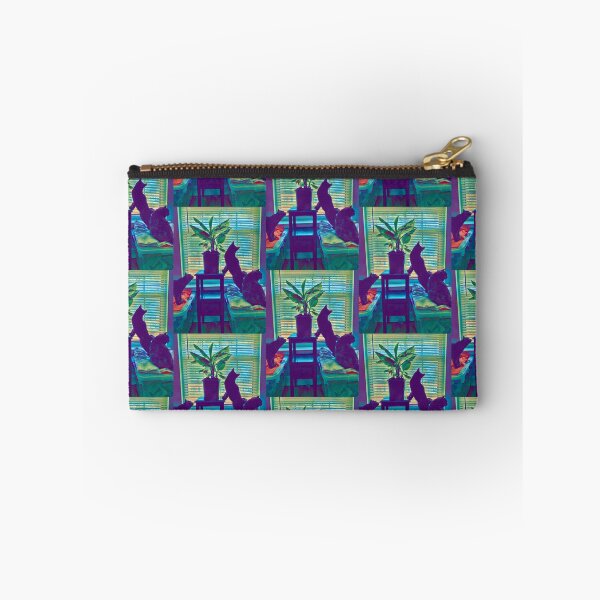 Item preview, 3 Cats silhouetted by window with banana tree  designed and sold by EmevoliProducts.