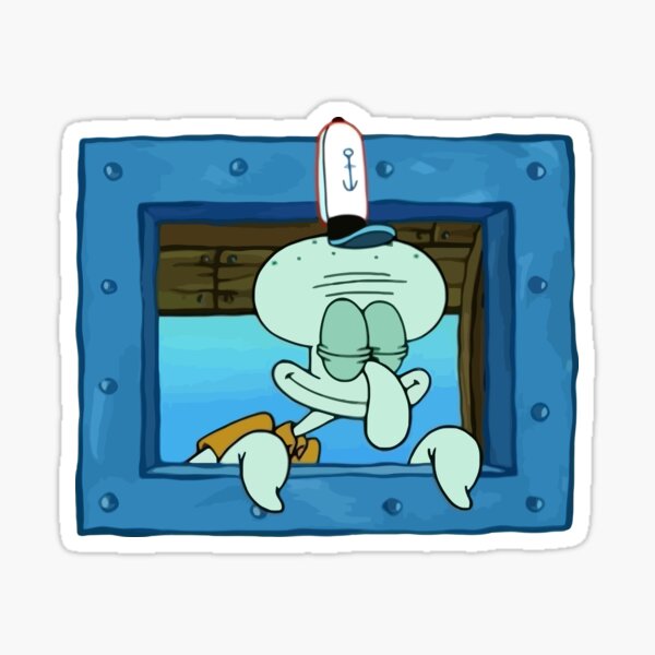 Smiling Squidward Sticker