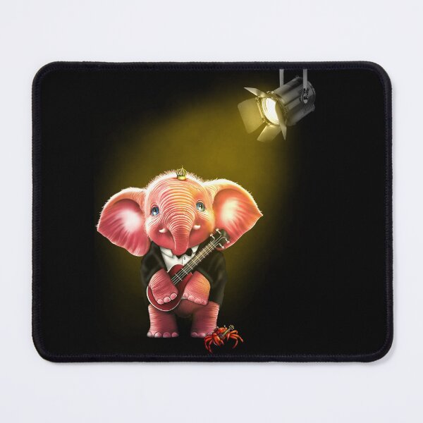 Item preview, Pink elephant playing the ukulele designed and sold by Sghetti.