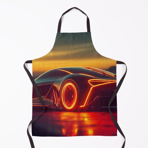 Artikelvorschau, Futuristischer Supersportwagen in Neonschwarz und Orange entworfen und verkauft von AdamesArtStudio.