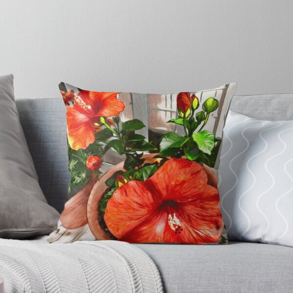 Item preview, Hibiscus and white picket fence designed and sold by EmevoliProducts.
