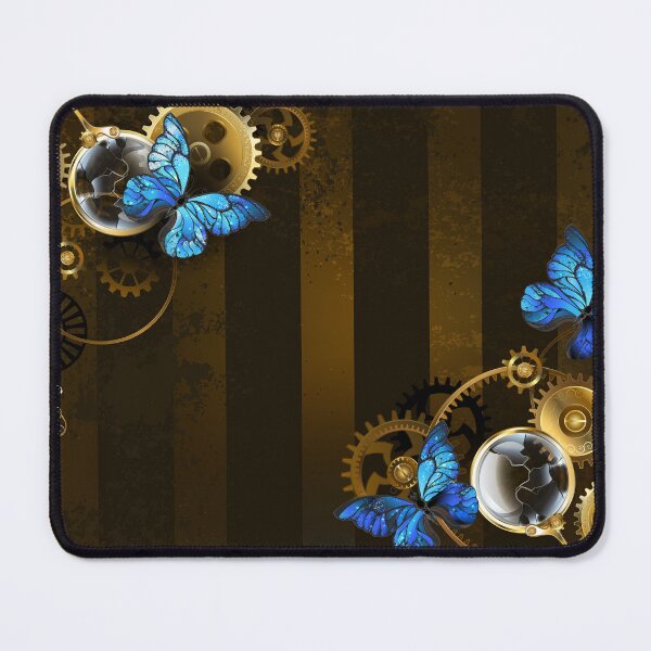 Item preview, Steampunk frame with blue butterflies designed and sold by Blackmoon9.
