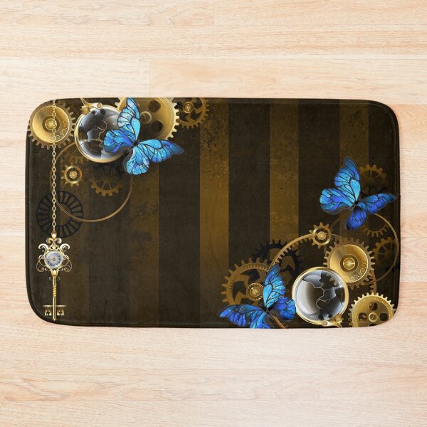Item preview, Steampunk frame with blue butterflies designed and sold by Blackmoon9.
