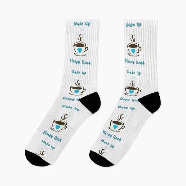 Item preview, Wake Up Sleepy Head, Cup of Coffee, Love Hearts, Aqua Blue designed and sold by AASparksDesigns.
