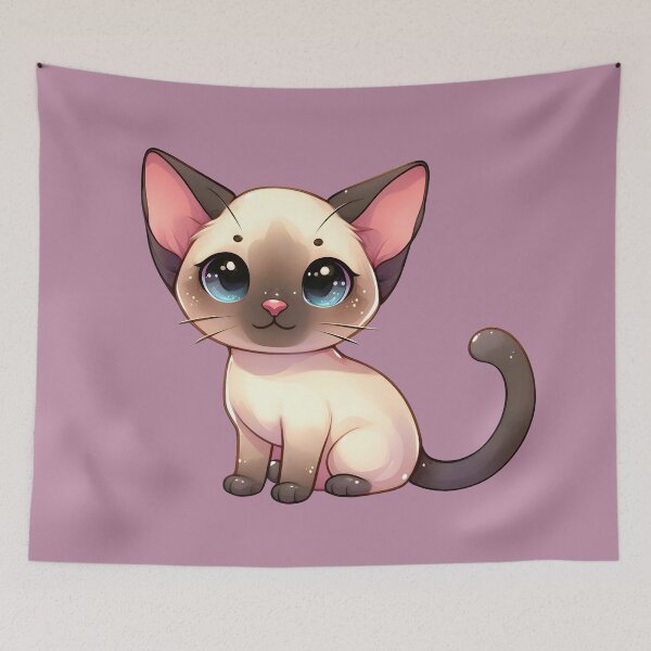 Item preview, Super Cute and Adorable Kawaii Siamese Kitty designed and sold by AnmitsuArt.