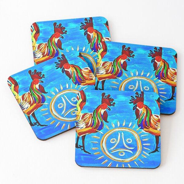 Item preview, Roosters with petroglyph symbol, Puerto Rico Caribbean islands designed and sold by EmevoliProducts.