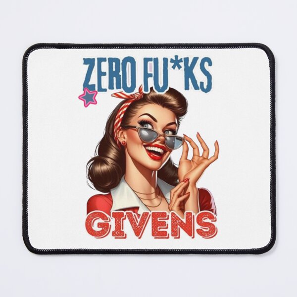 Item preview, Zero Fu*ks Given Retro Woman Laughing designed and sold by Vicky021.