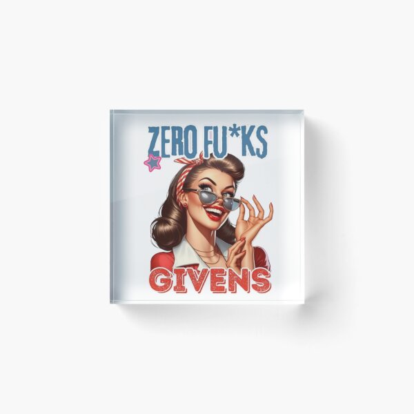 Item preview, Zero Fu*ks Given Retro Woman Laughing designed and sold by Vicky021.