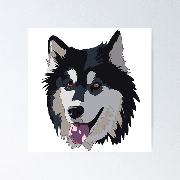 Item preview, Grey Husky Alaskan malamute mix  designed and sold by LeahcarsArt.