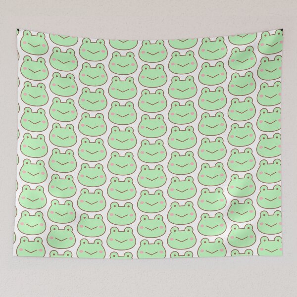 Item preview, Little cute pastel green frog face designed and sold by nuchz.