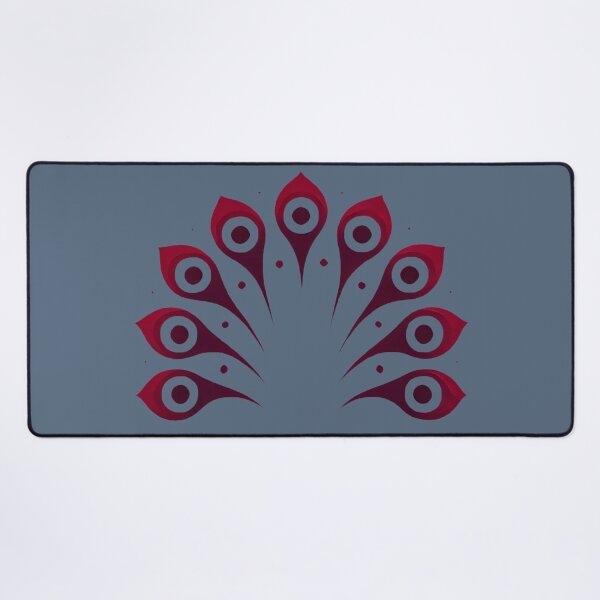 Item preview, Crimson Peacock Tail (Slate Gray Background) designed and sold by IskandarDesigns.