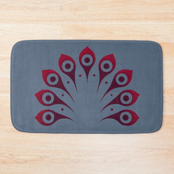Item preview, Crimson Peacock Tail (Slate Gray Background) designed and sold by IskandarDesigns.
