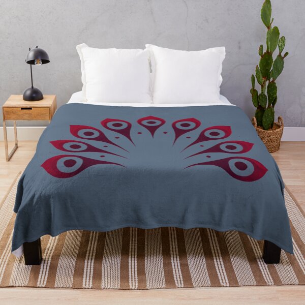 Item preview, Crimson Peacock Tail (Slate Gray Background) designed and sold by IskandarDesigns.