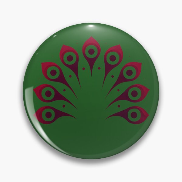 Item preview, Crimson Peacock Tail (Forest\moss Green Background) designed and sold by IskandarDesigns.
